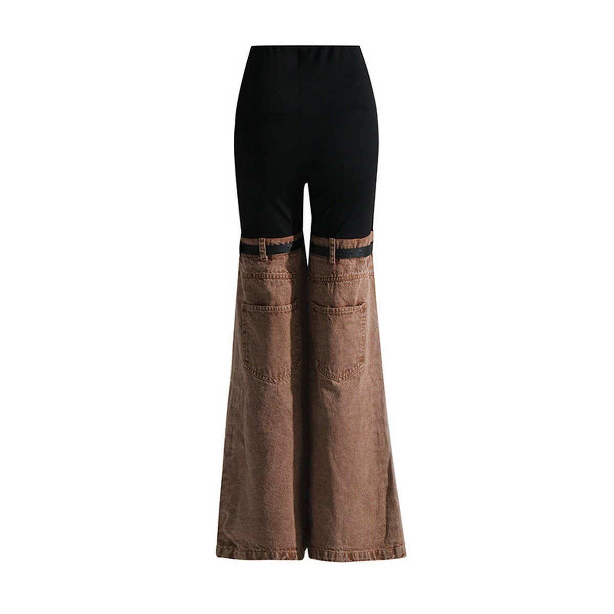 FASHIONABLE DENIM PATCHWORK CASUAL PANTS_CWJP0204