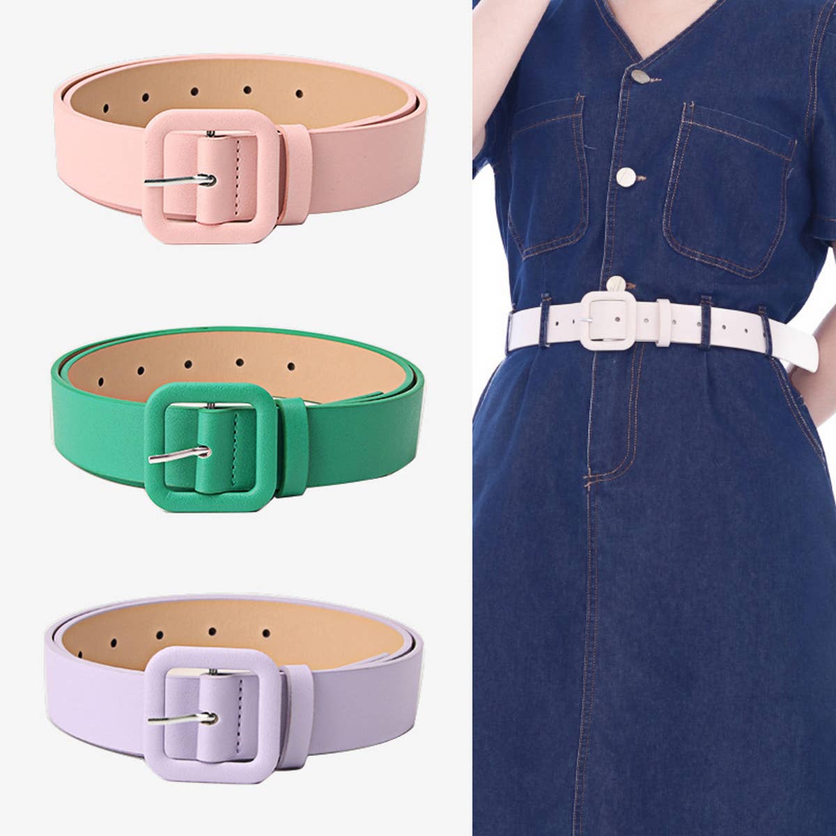 CWABE0916_SIMPLE CANDY COLOR BELT