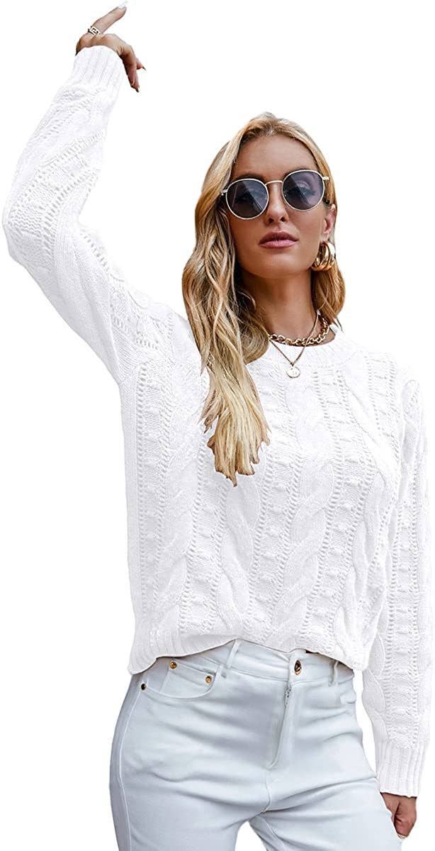 CWOSWL0815_ Long Sleeve Loose Neck Pullover Sweater