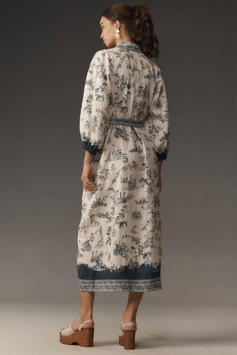 CWDMD5726_PRINTED FASHION CASUAL LACE-UP DRESS