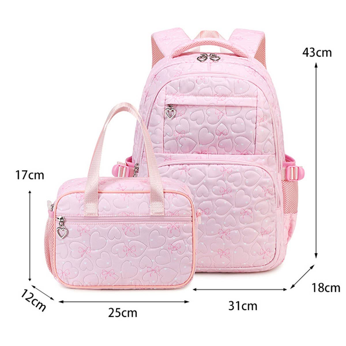 Backpacks for School Girls??œHeart Print 2-Piece Set_CWAB5393
