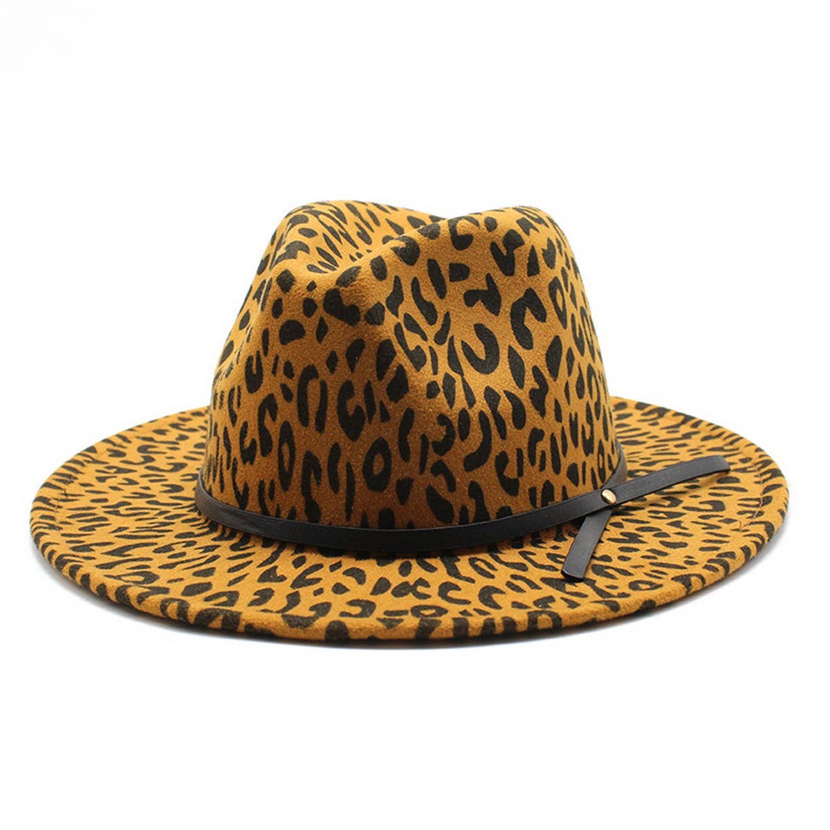 LEOPARD PRINT HAT JAZZ HAT WOOLEN HAT WIDE BRIM HAT_CWAH2571