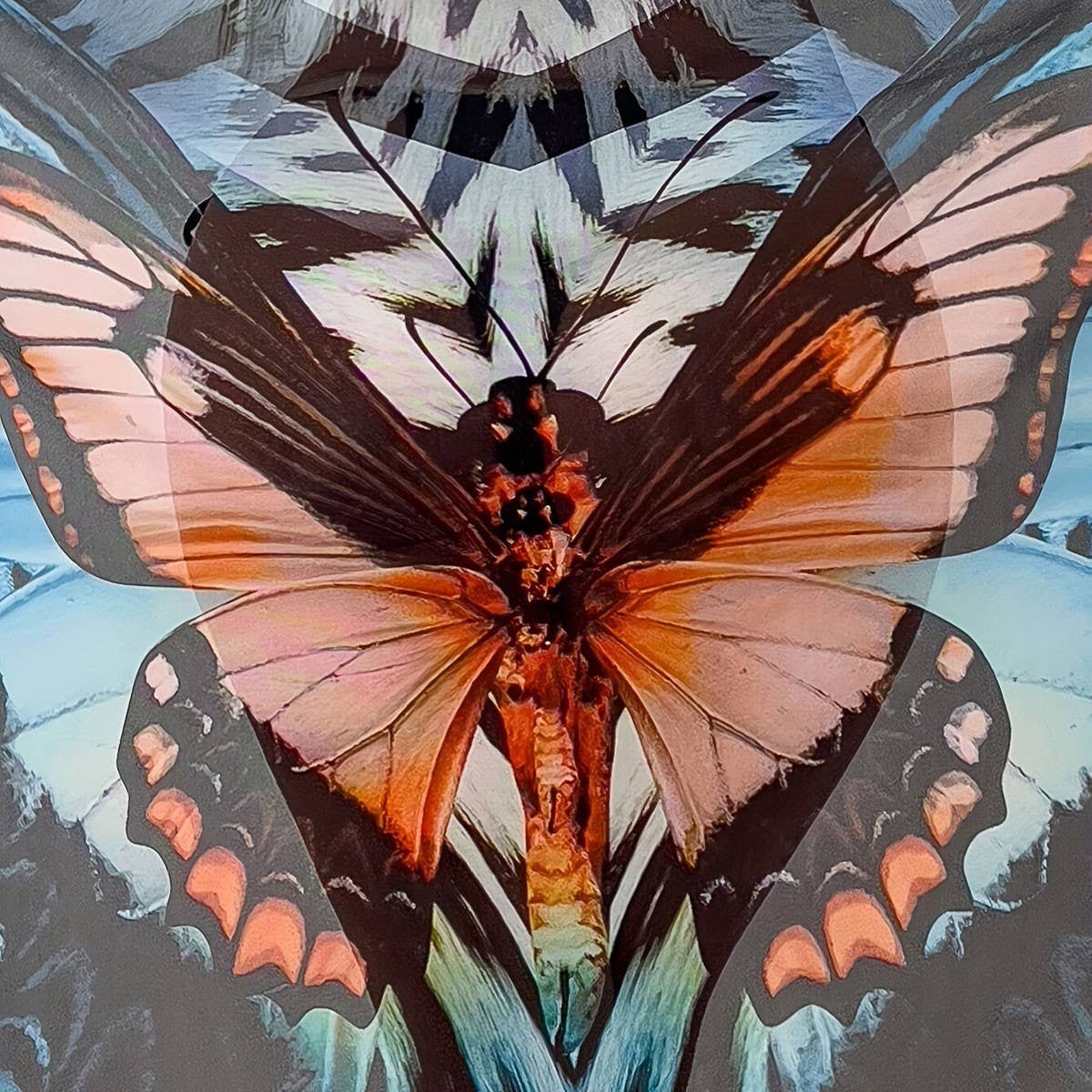 Digital Butterfly Print Cape Wrap Beach Skirt