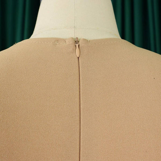 V-NECK RUFFLED HIGH WAIST SLIM COMMUTER DRESS