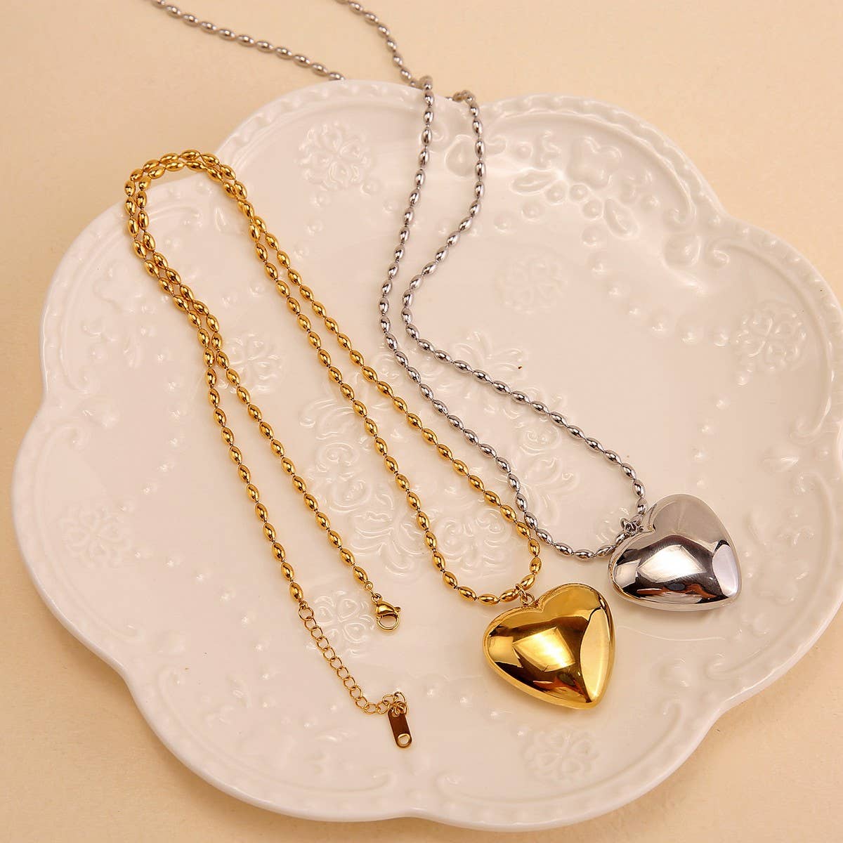 Modern Stainless Steel Heart Pendant Necklace
