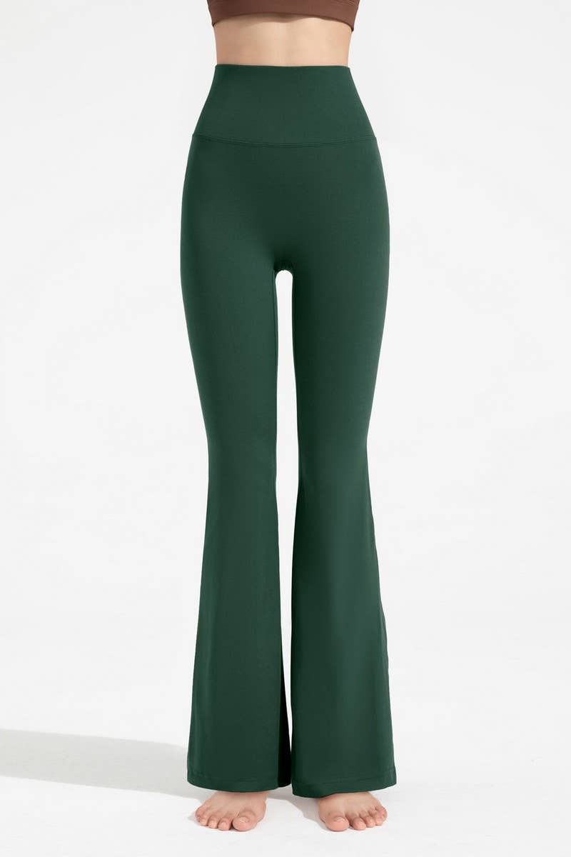CWBLP1498_HIGH-WAISTED WIDE-LEG SPORTS FLARED PANTS