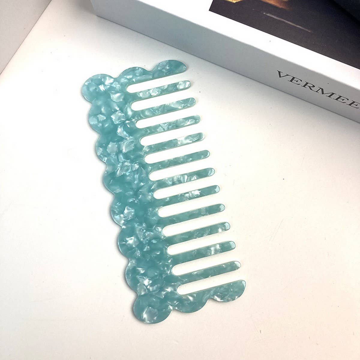 Cute Dog Wide-Tooth Comb Colorful Acetate Brush