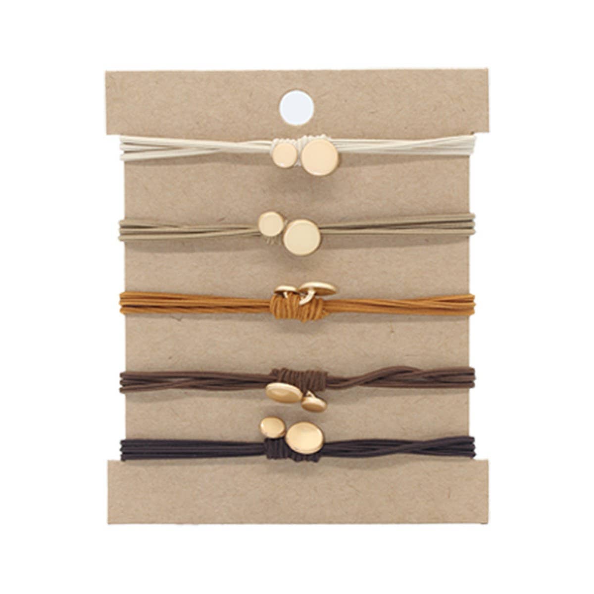 5 CARD-MOUNTED GRADIENT SIMPLE HAIR SCRUNCHIES_CWAHA2722