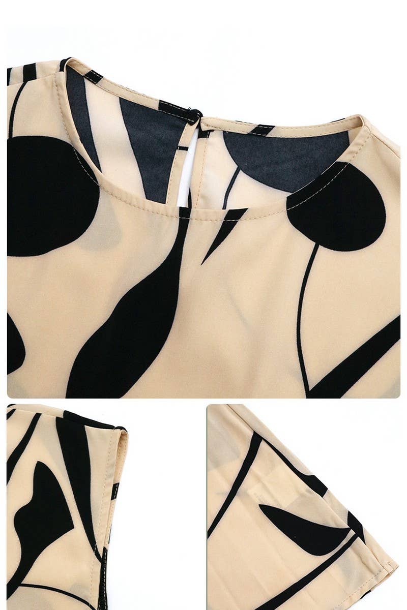 CWDMD2514_GEOMETRIC PRINT PLEATED DRESS