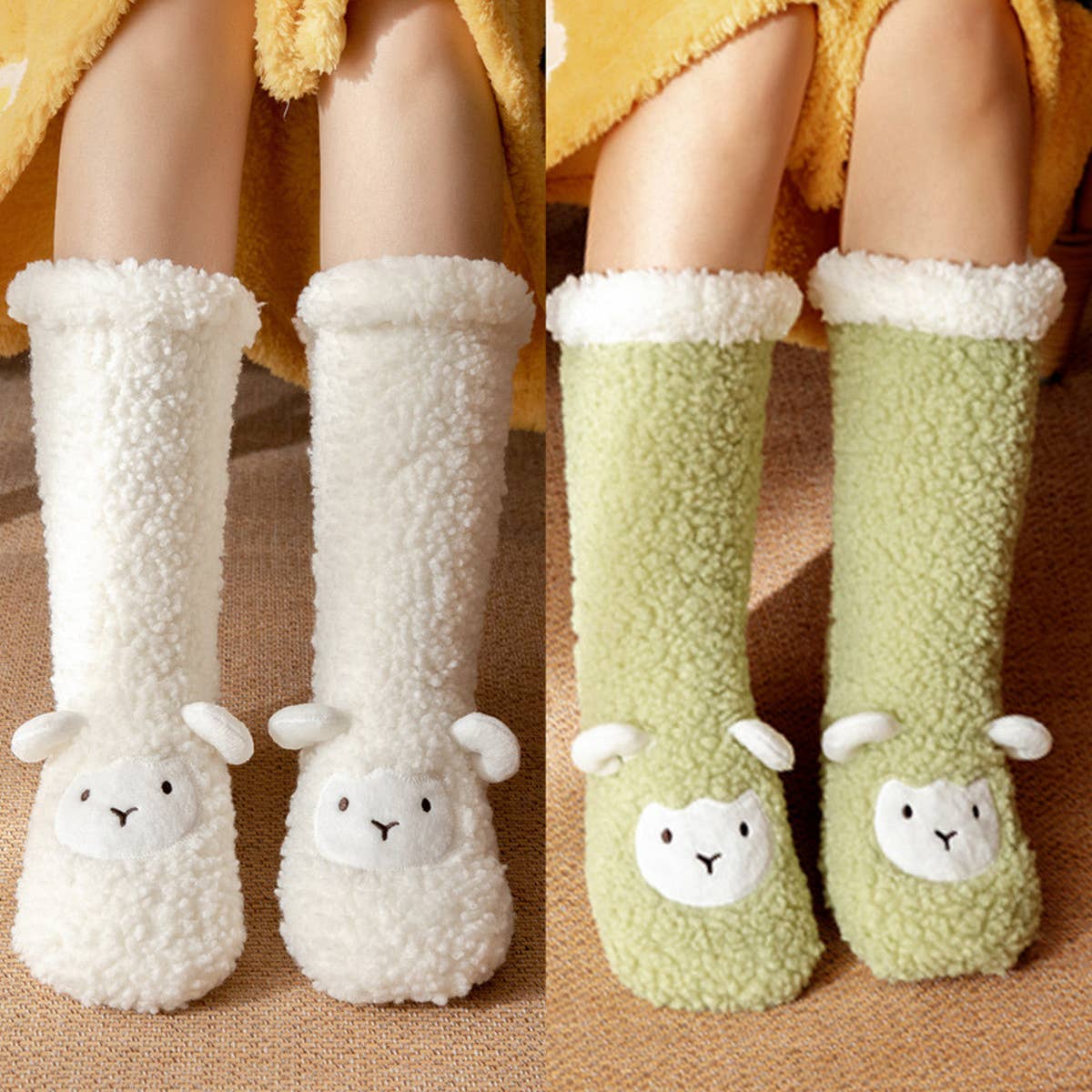 WOMEN LAMB PATTERN PLUSH INDOOR SLIPPERS