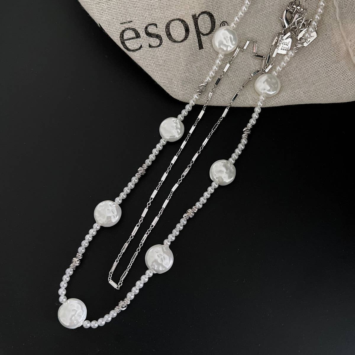 NEW DOUBLE LAYER IMITATION PEARL NECKLACE