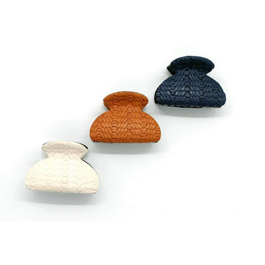 Mini Woven Faux Leather Tribal Hair Claw