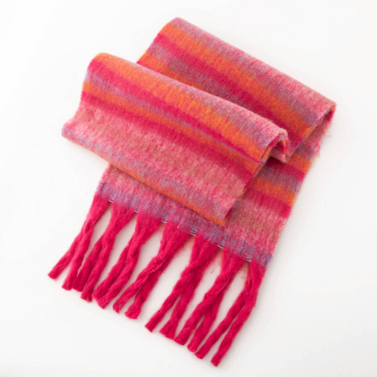 Plaid Fluffy Scarf - Warm Tassel Winter Wrap_CWASC0996