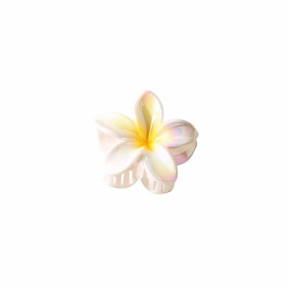 Plumeria Hair Claw - Colorful Tropical Flower Clip_CWMM4999