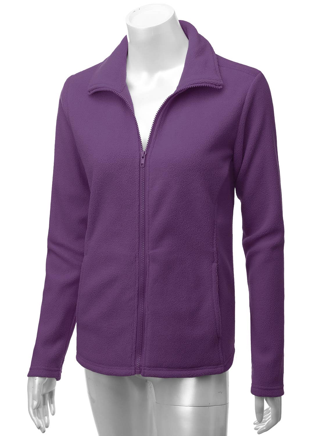CWOJA693_Long Sleeve Full-Zip Thermal Basic Fleece Jacket