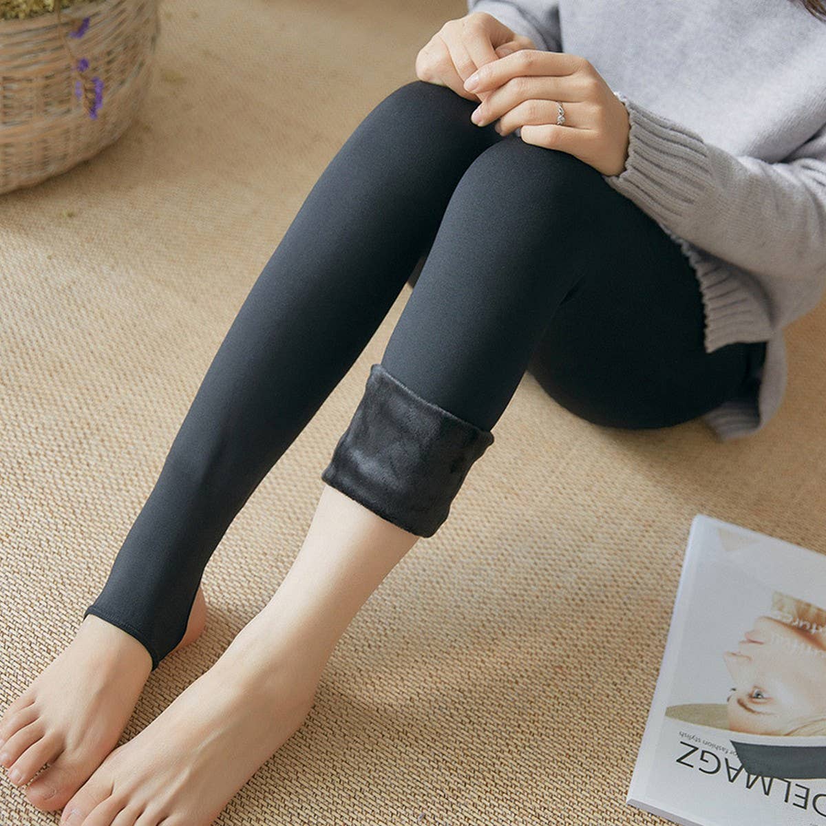 Fleece Nude Thermal Tights ? Slim Layered Leggings