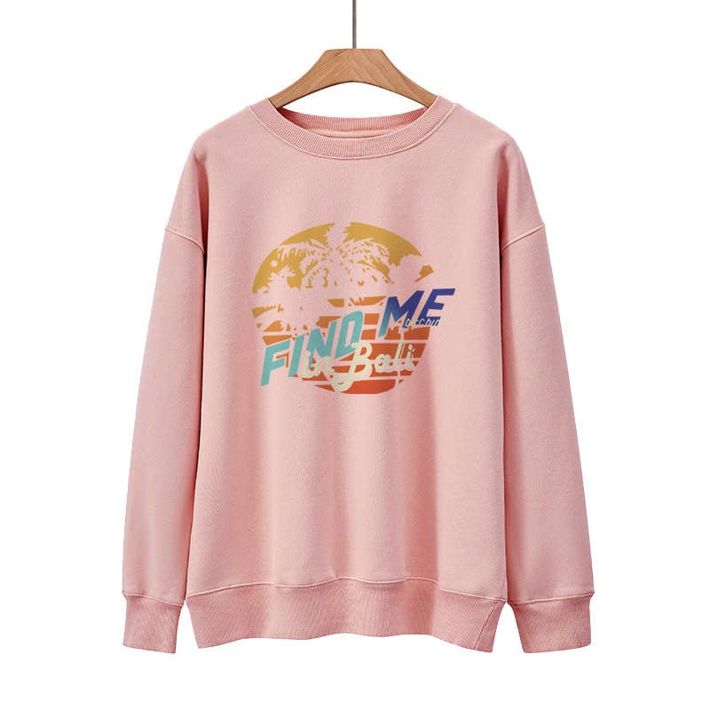 Find me in bali letterprint Loose basic hoodie