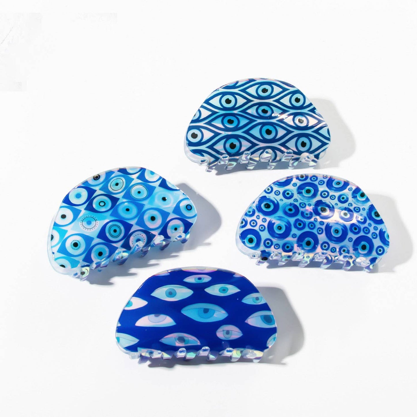 Blue Eye Print Hair Claw - Creative French Style_CWAHA0315