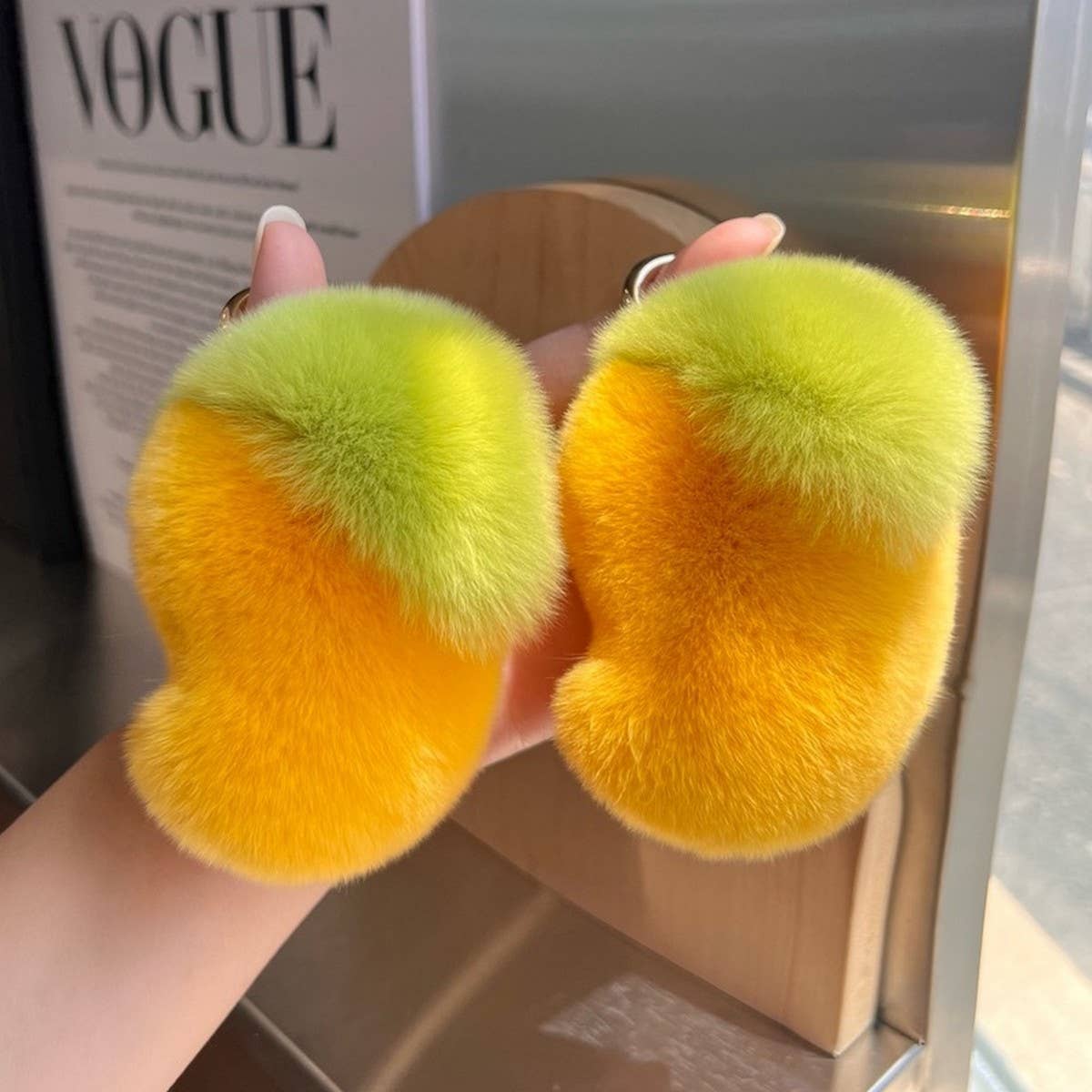 CUTE PLUSH DOLL SMALL MANGO CAR KEYCHAIN PENDANT