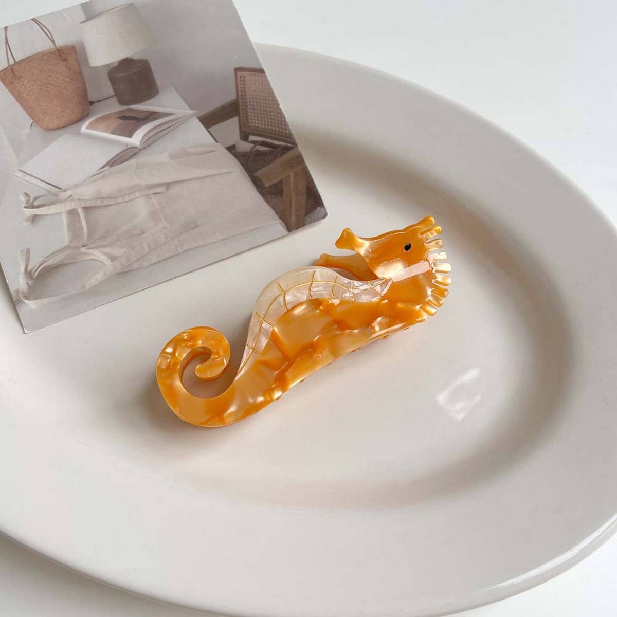 Sea Shell & Lobster Hair Claw, Ocean Animal Clip