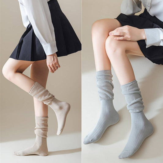 WOMEN BREATHABLE MESH MID-LENGTH COTTON SOCKS