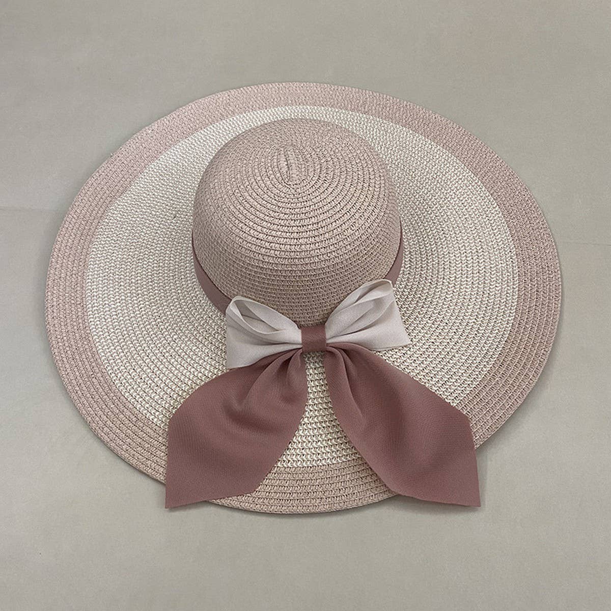 Summer outdoor bow sun protection straw hat_CWAH3565