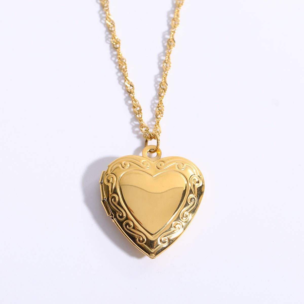 Heart Flower Album Pendant Necklace