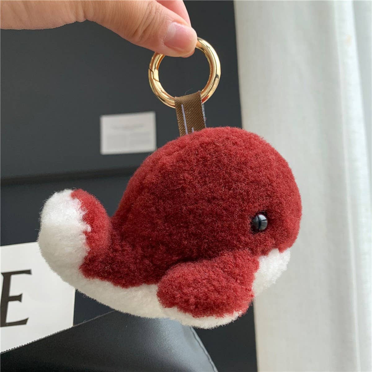 CUTE PLUSH BABY WHALE CAR KEYCHAIN PENDANT
