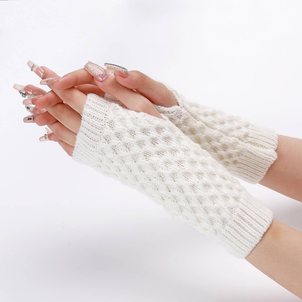 WARM AND COLD-PROOF PINEAPPLE FLOWER GLOVES_CWAG0107