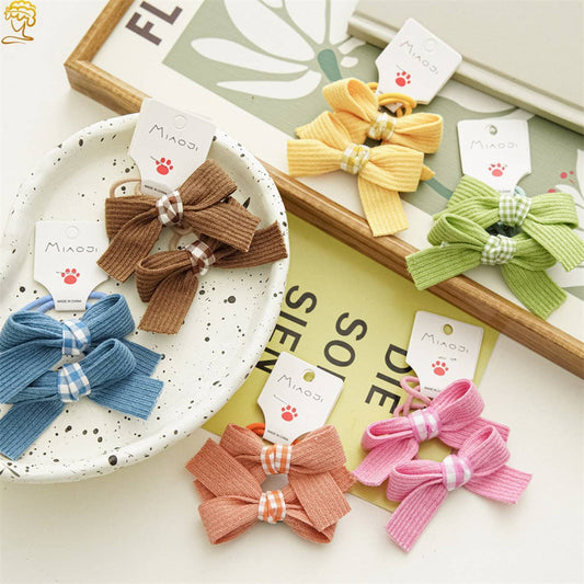 CANDY COLOR CUTE BOW CHILDREN'S HAIR TIES_CWAHA1117