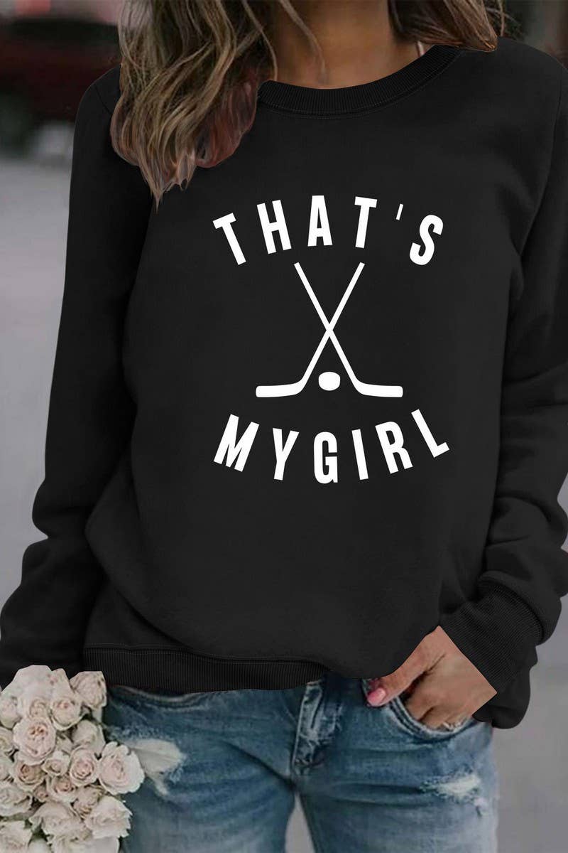 WOMEN HOCKEY GAME DAY PRINTING LONG SLEEVE TOP_CWTSTL0454