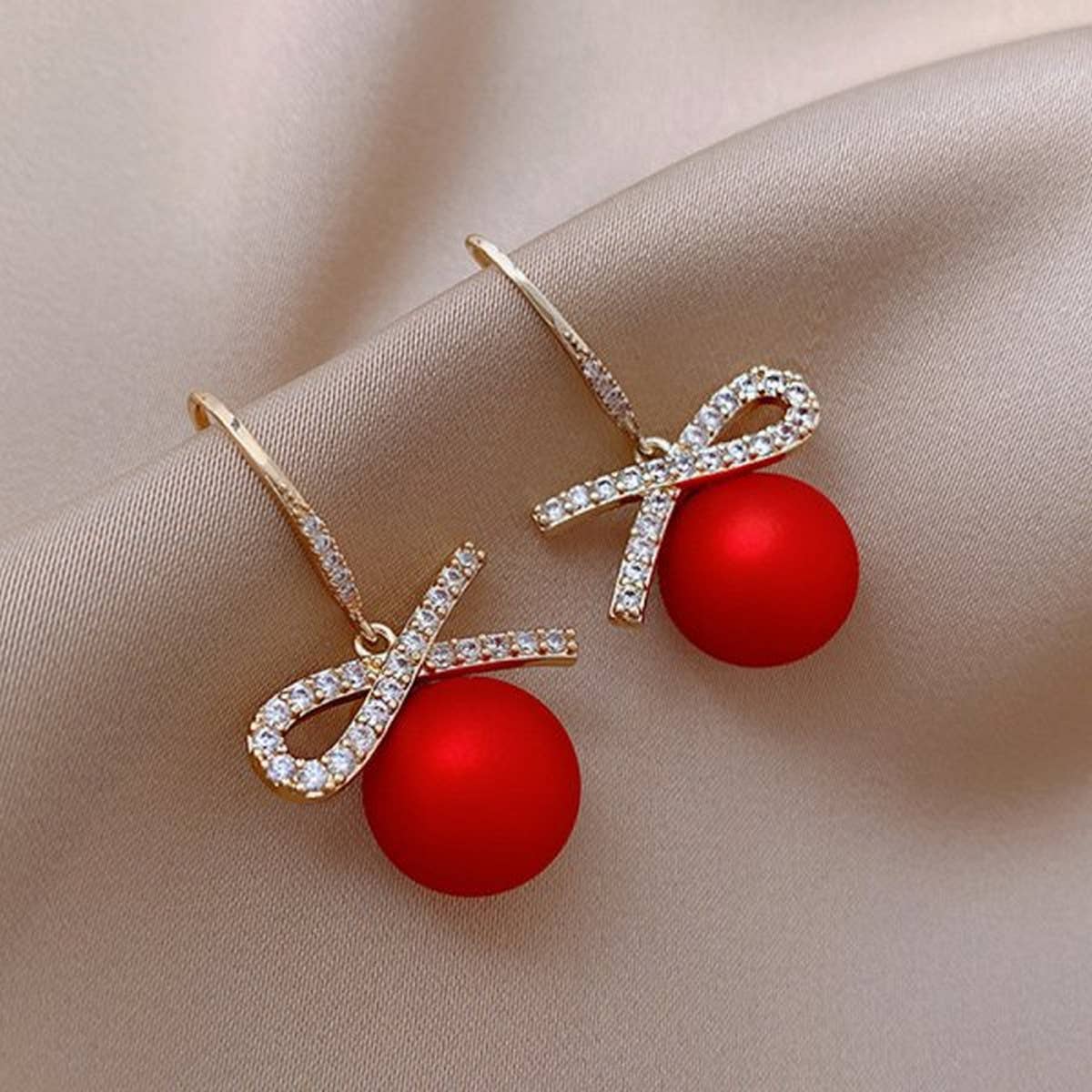 CHRISTMAS BOW RED SERIES EARRINGS