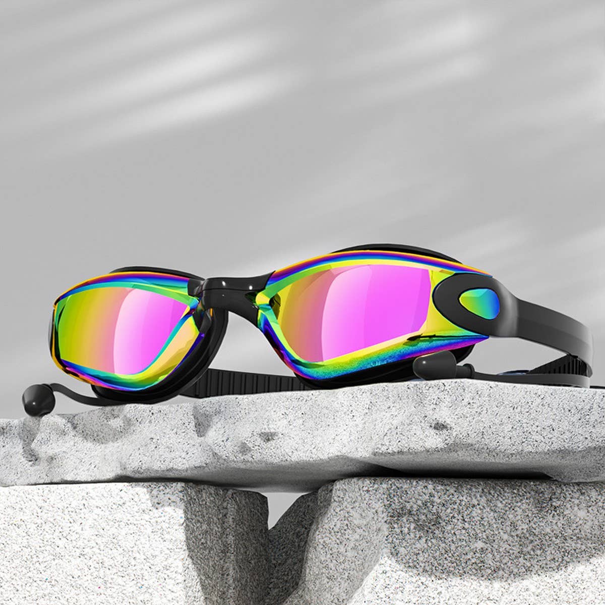 HD Anti-Fog Silicone Swim Goggles ? Mirrored Lens