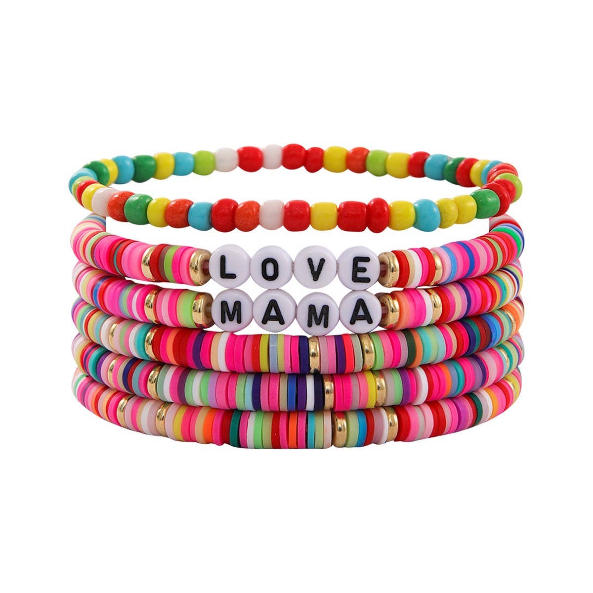 FASHION BEADED ENGLISH LETTER STACKED BRACELET SET_CWMM3541