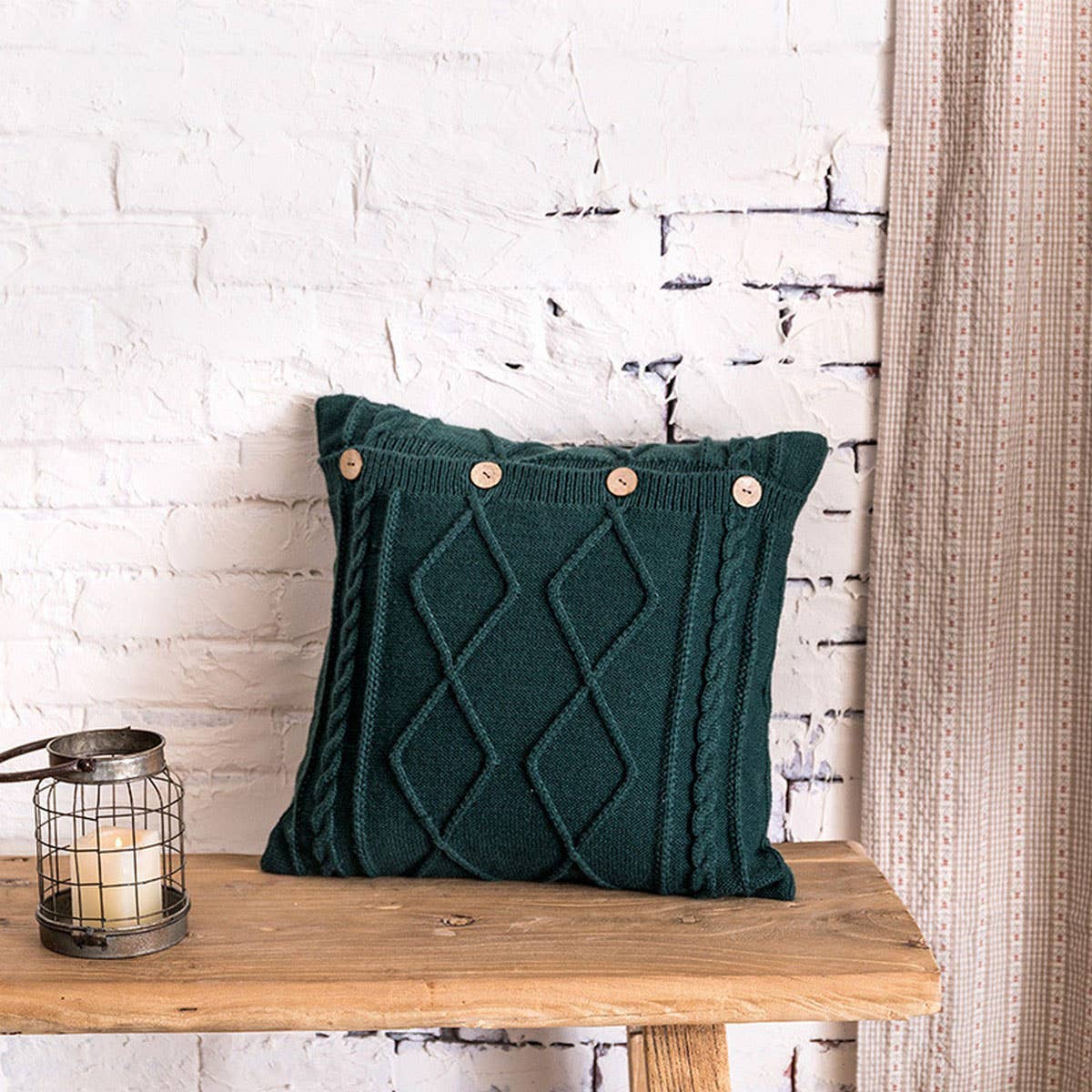 DIAMOND PATTERN TWIST BUTTON PILLOW CAR CUSHION