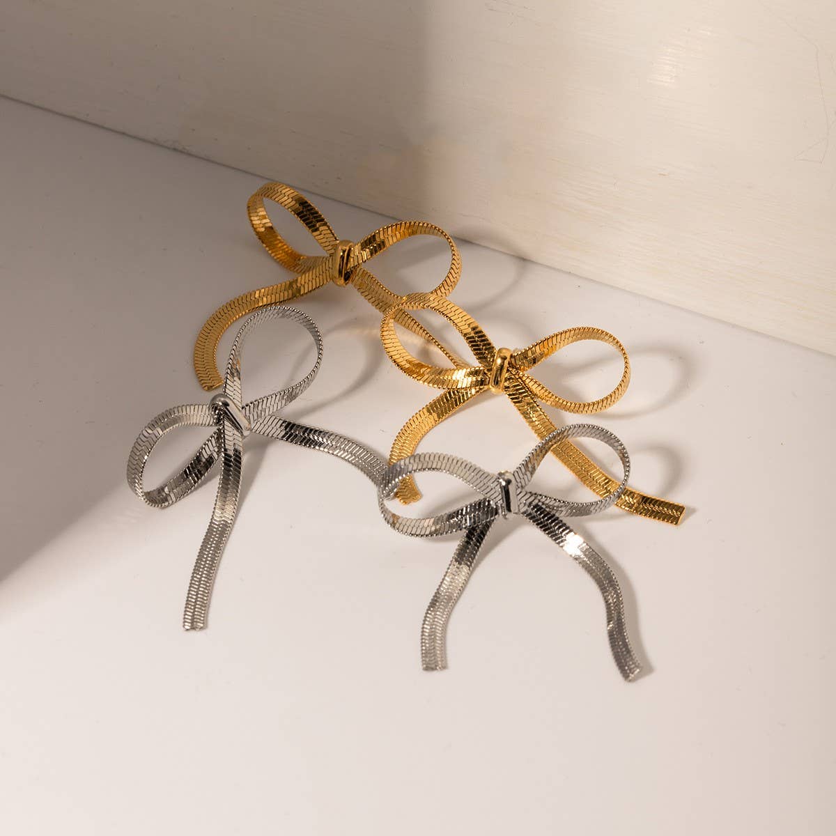 PERSONALIZED ALL-MATCH 18K GOLD BOW EARRINGS_CWASC1655