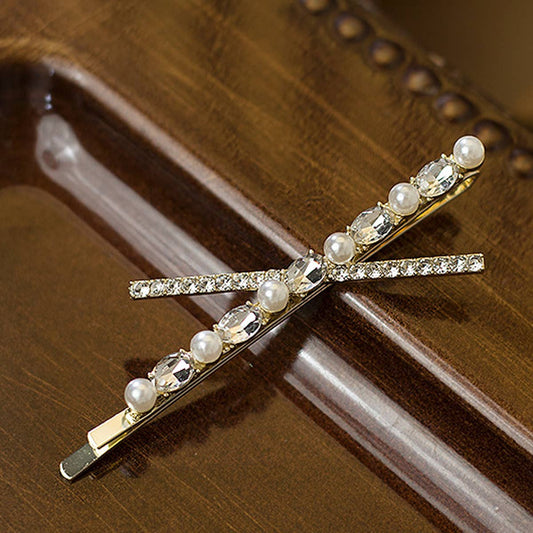 X-SHAPED DIAMOND CRYSTALHAIR CLIP_CWAHA1221