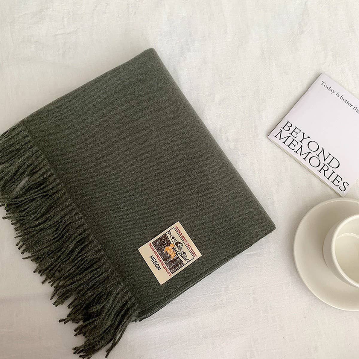 Solid Color Faux Cashmere Scarf -Winter Wrap_CWASC2303