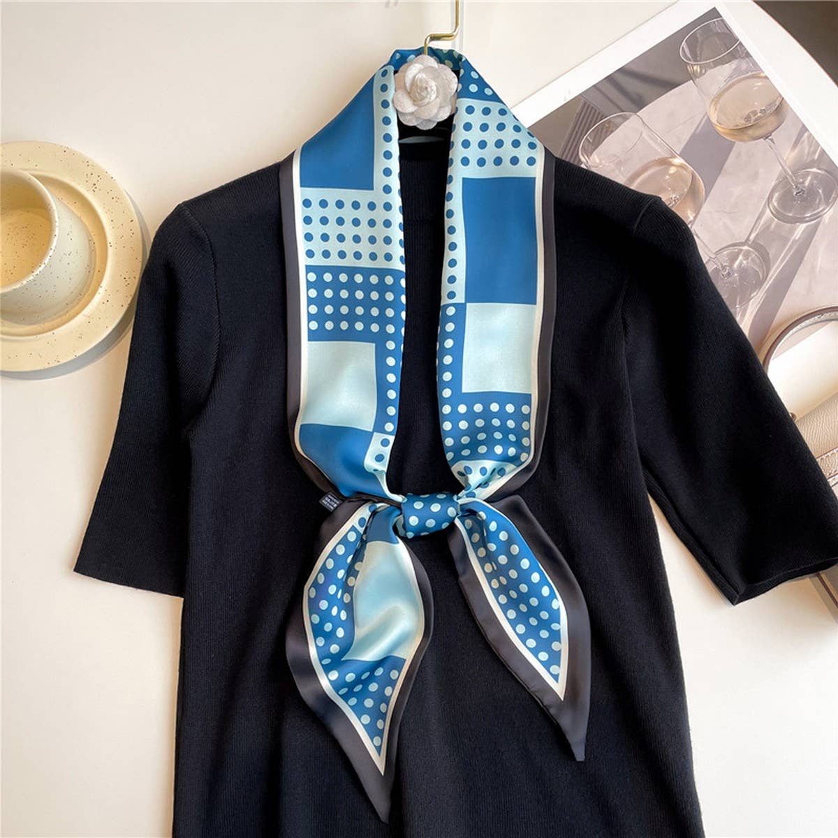 POLKA DOT THIN FASHIONABLE ALL-MATCH HEAD SCARF_CWASC1517