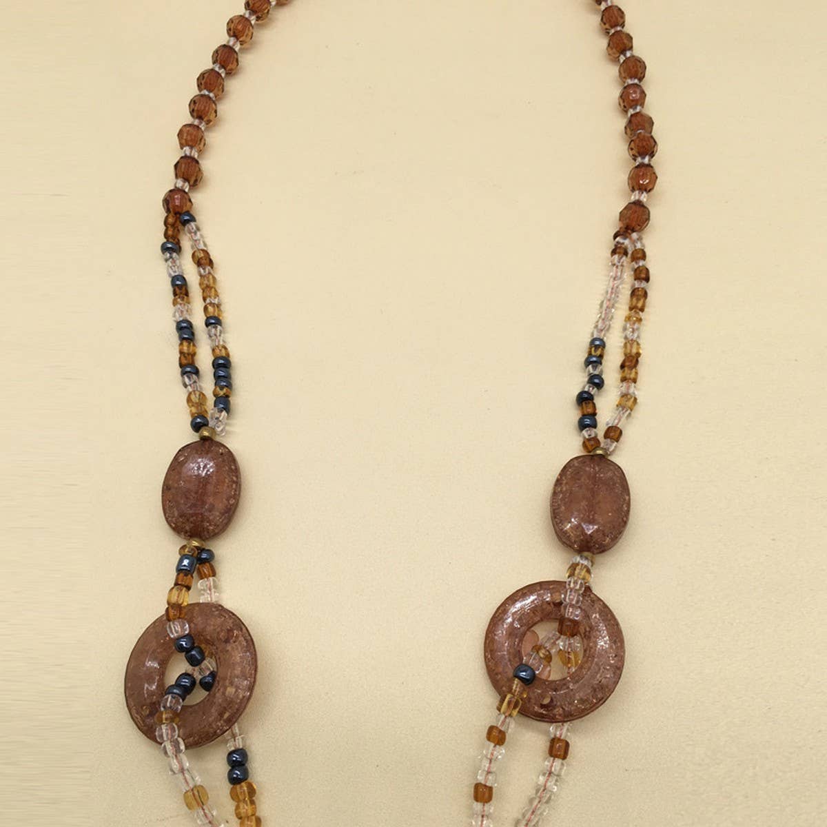 LEOPARD PRINT ACRYLIC LONG HANDMADE NECKLACE