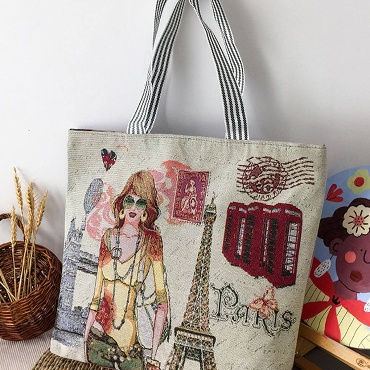 LARGE CAPACITY MINIMALIST CANVAS TOTE BAG_CWAB1681