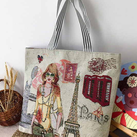 LARGE CAPACITY MINIMALIST CANVAS TOTE BAG_CWAB1681