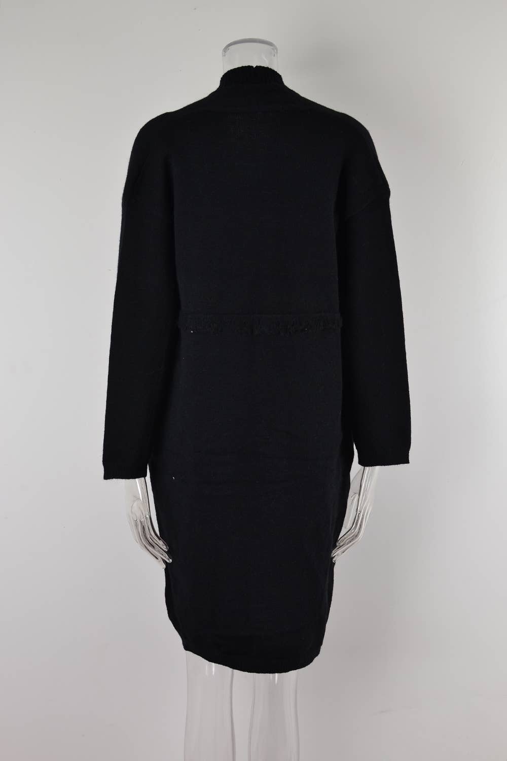 LONG CARDIGAN POCKET STYLE FRINGE COAT SWEATER