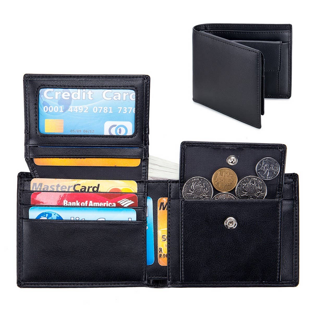 COWHIDE TRI-FOLD WALLET MULTI-FUNCTION RETRO WALLET_CWAB3709