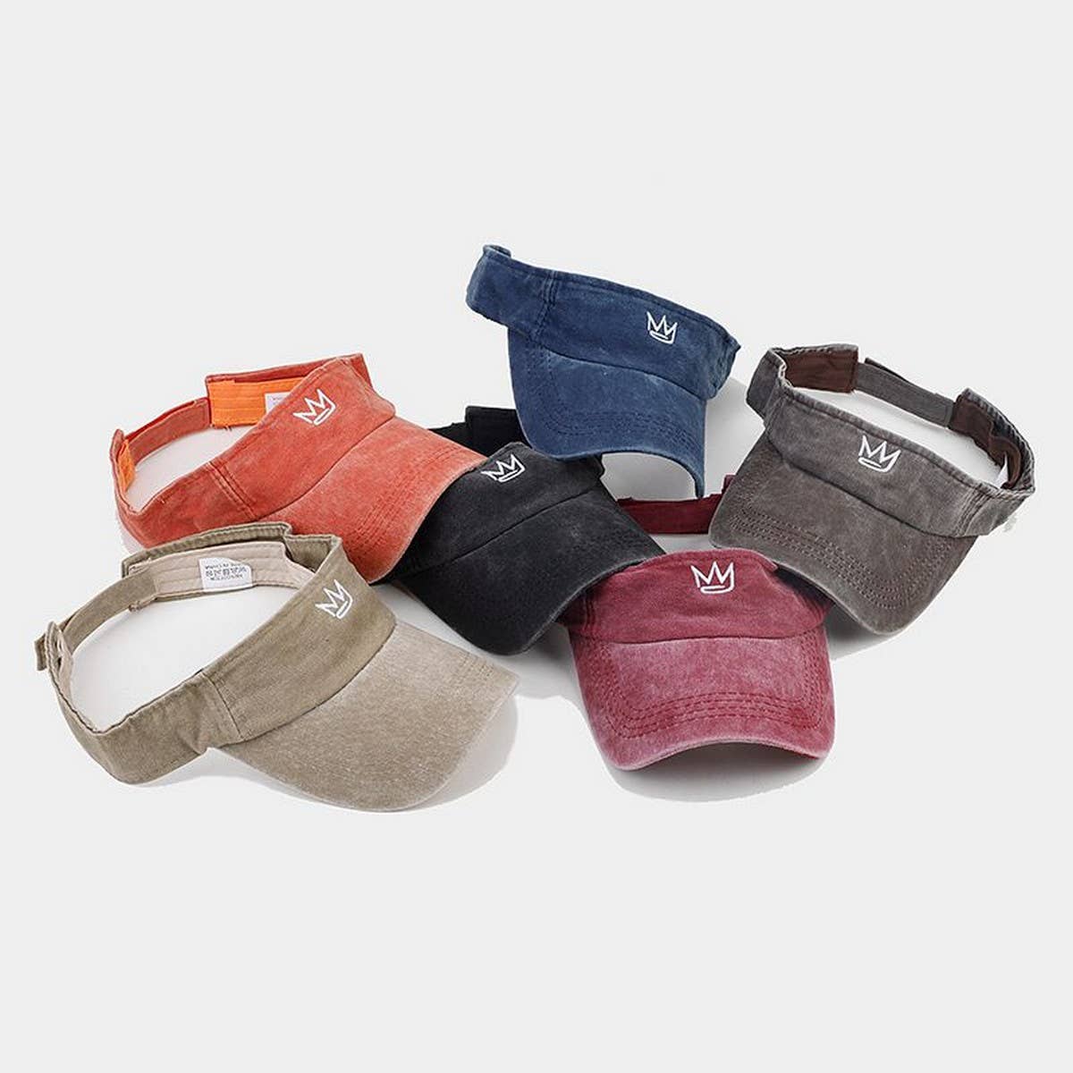 Crown Embroidered Visor Cap - Summer Sun Hat_CWAH3310