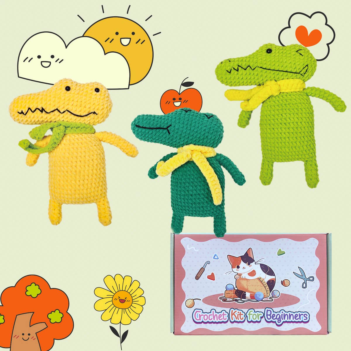 HANDMADE CROCODILE DOLL CROCHET MATERIAL KIT