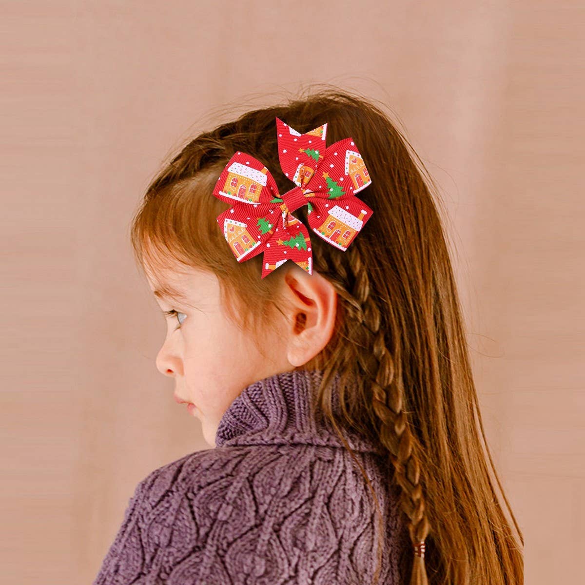 Christmas Bow Hairpin for Girls ? Snowman
