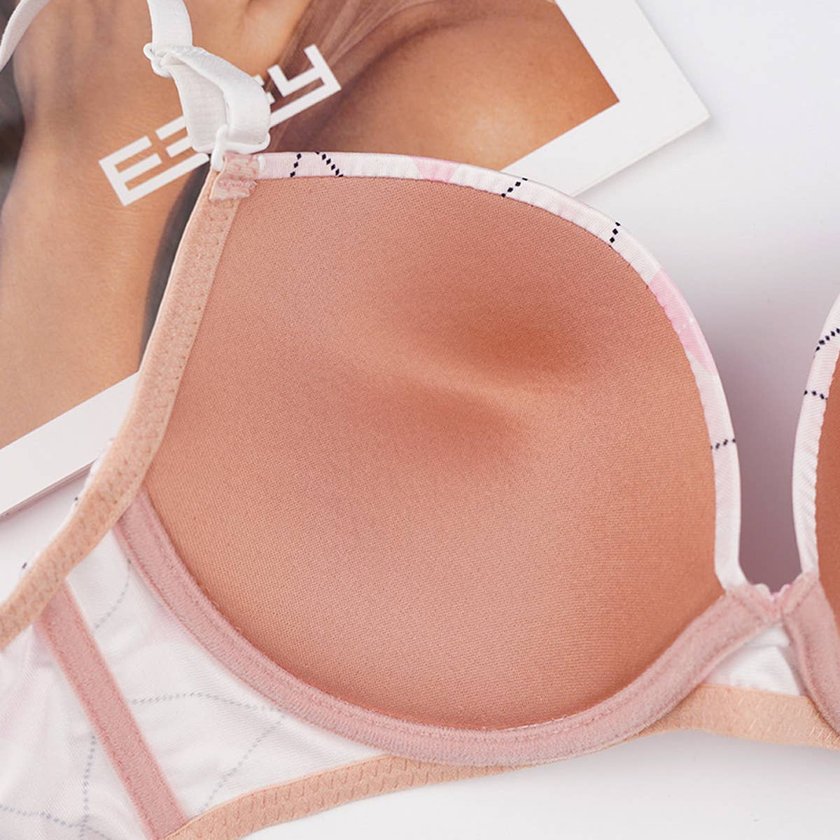 WOMEN FASHION PINK GATHERED BRA