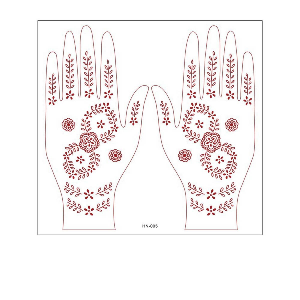 Realistic Henna Tattoo Stickers Brown Red Lace_CWMM8361