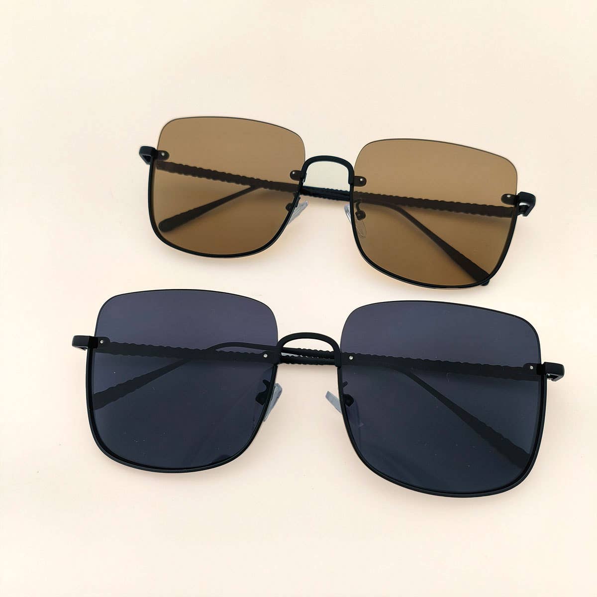 HALF FRAME SQUARE FASHION SUNGLASSES